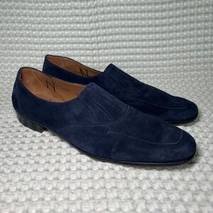 Per Arthur‎ Beren Rare Gravati Navy Suede Slip On Loafer Shoes Women Size 10 M